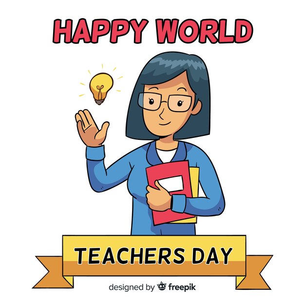 世界の教師の日の構成女性教師