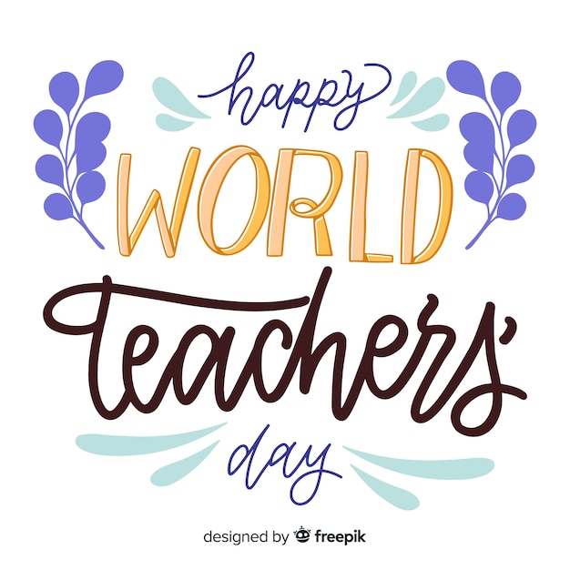 World teachers day concept with lettering