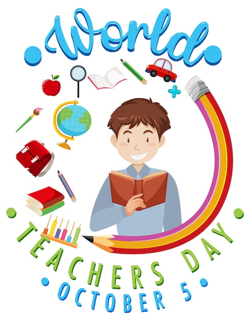 Free vector world teachers day poster design