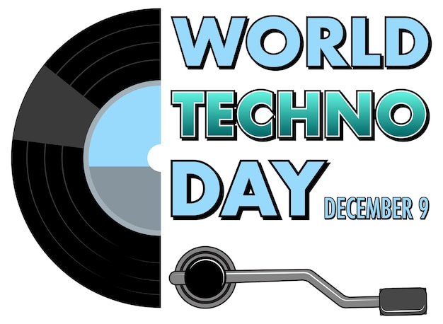 Free vector world techno day text banner design