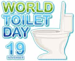 Free vector world toilet day text design