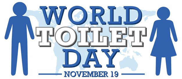 Free vector world toilet day text design