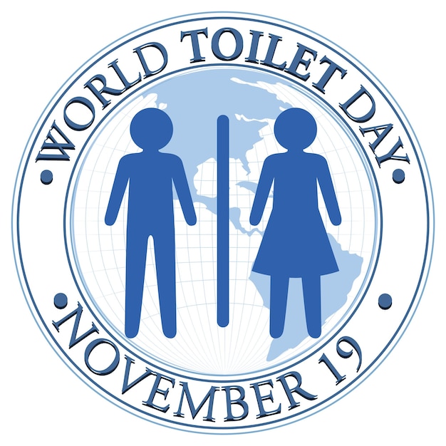 Free vector world toilet day text design