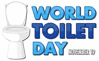 Free vector world toilet day text design