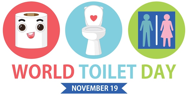 Бесплатное векторное изображение Дизайн текста всемирного дня туалета