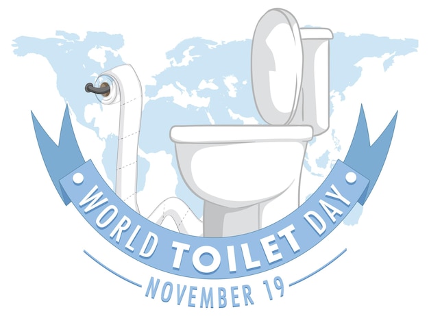 Free vector world toilet day text design