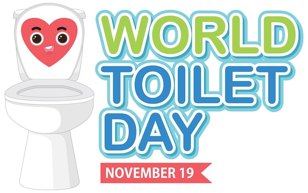 Free vector world toilet day text design