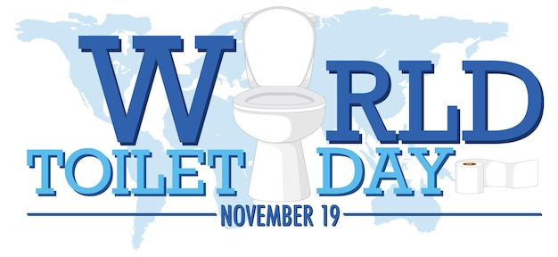 Free vector world toilet day text design