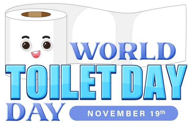 Free vector world toilet day text design