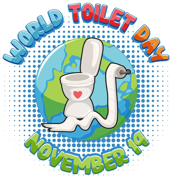 Free Vector World toilet day text design