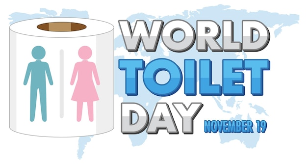 Free vector world toilet day text design