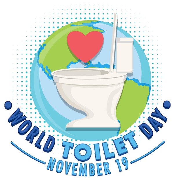 Free vector world toilet day text design