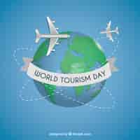 Free vector world tourism day background with earth globe