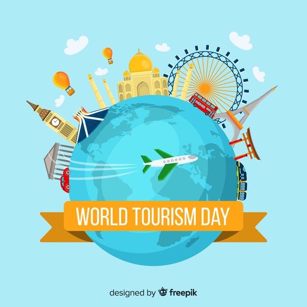 World tourism day background with earth