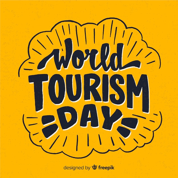 World tourism day background with typography