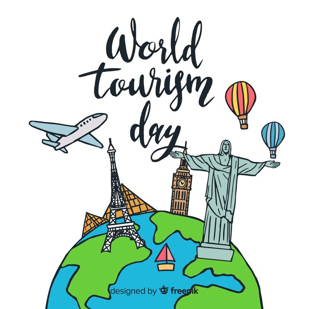 Free vector world tourism day background