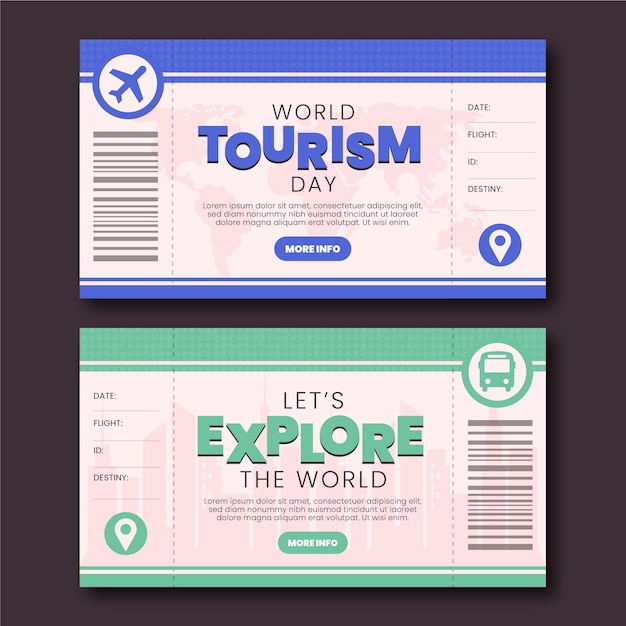 Free vector world tourism day banners set