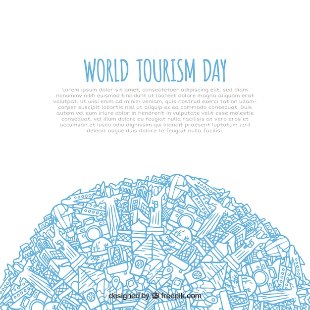 World tourism day, hand drawn style