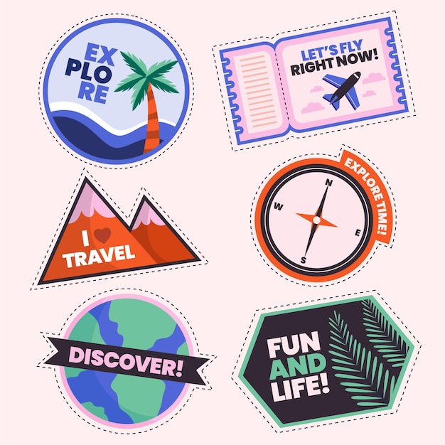 Free vector world tourism day labels collection