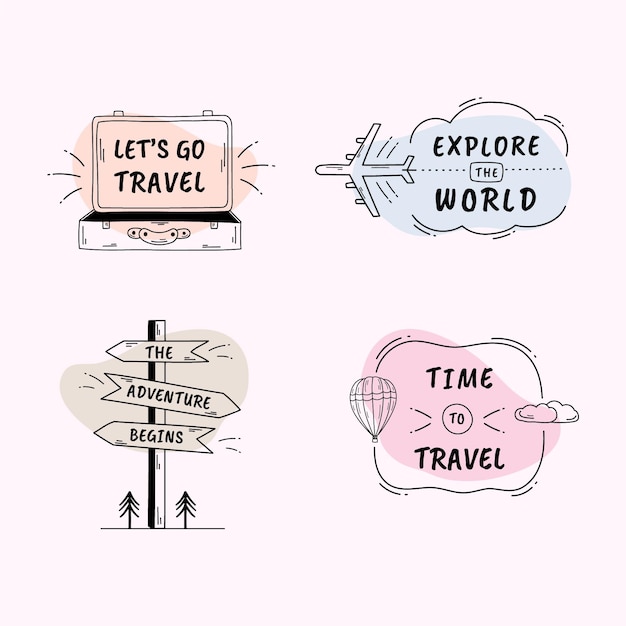 Free vector world tourism day labels collection