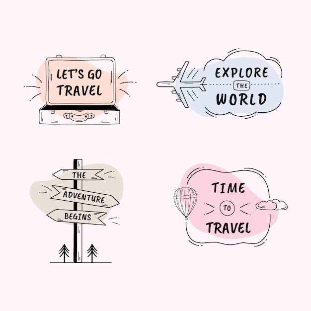 World tourism day labels collection