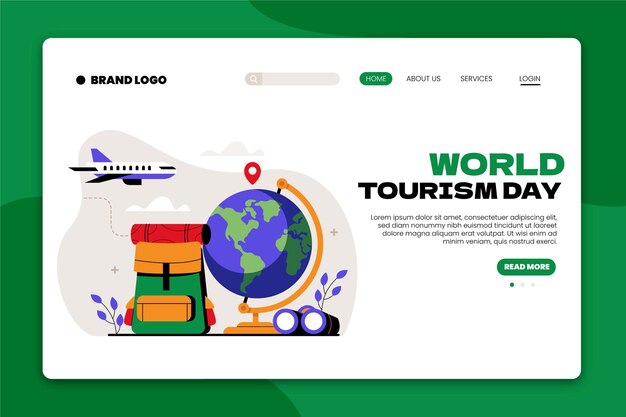 World tourism day landing page template