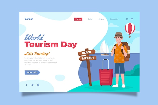 World tourism day landing page template