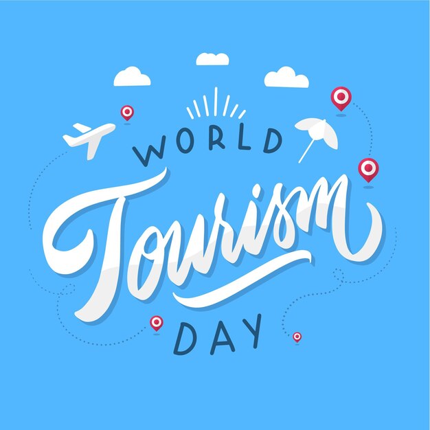 World tourism day lettering