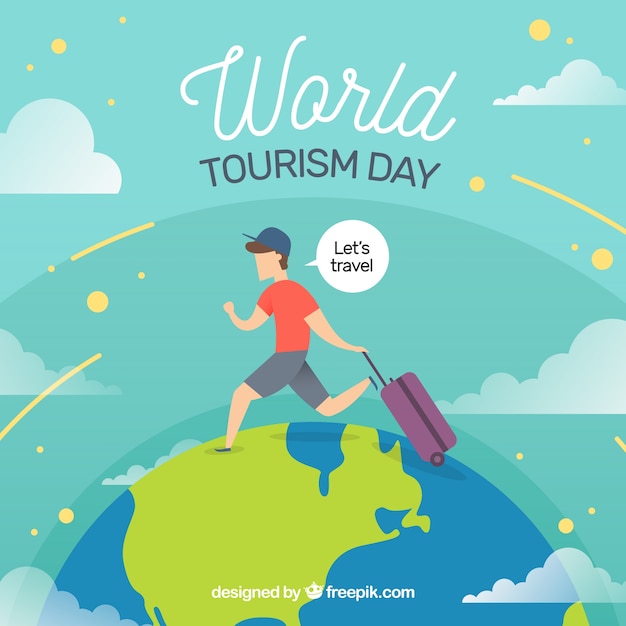 Всемирный день туризма, человек, путешествующий по миру