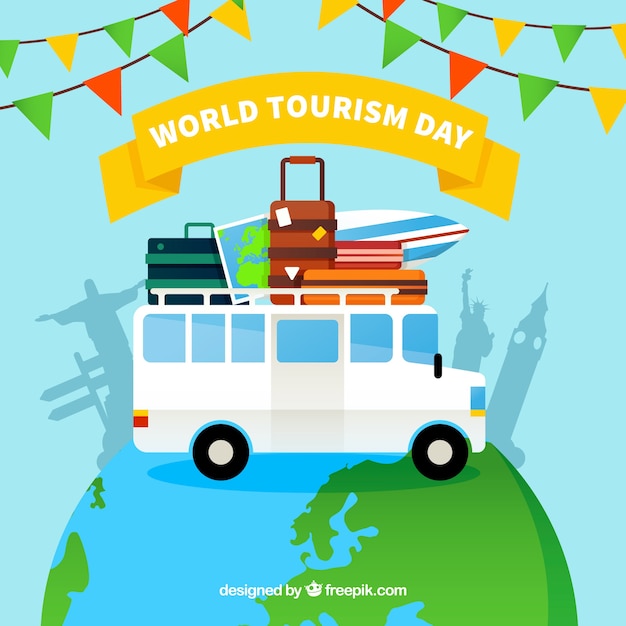 Free vector world tourism day, travel around the world