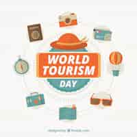 Free vector world tourism day, travel related elements