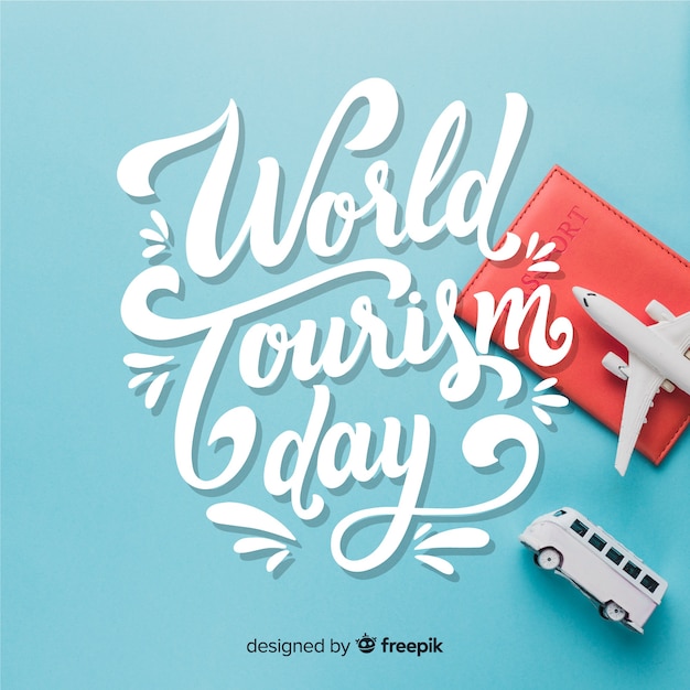 World tourism day with travel elements