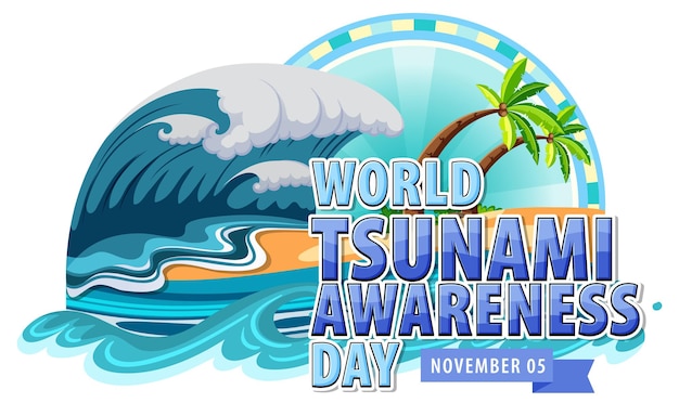 Free vector world tsunami awareness day logo design