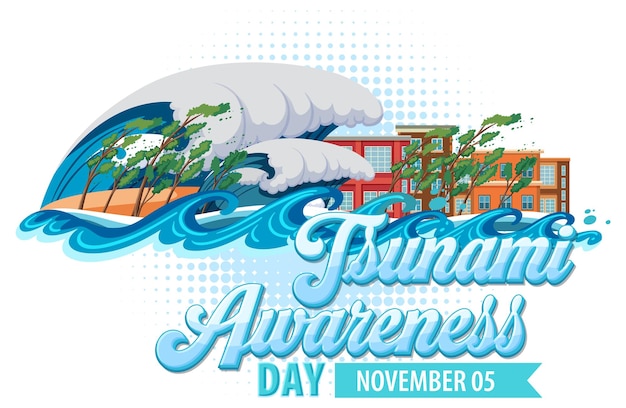 Free vector world tsunami awareness day logo design