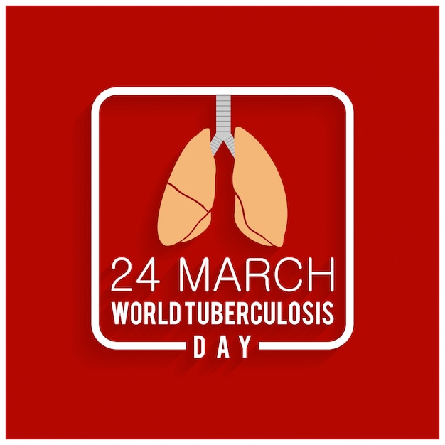 World tuberculosis day, red background with lungs