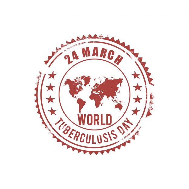 World tuberculosis day, stamp with a map
