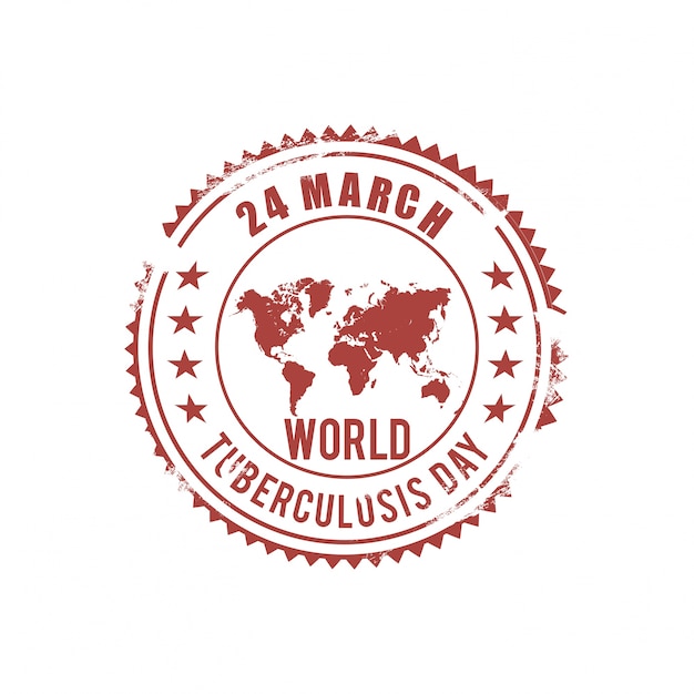World tuberculosis day, stamp with a map