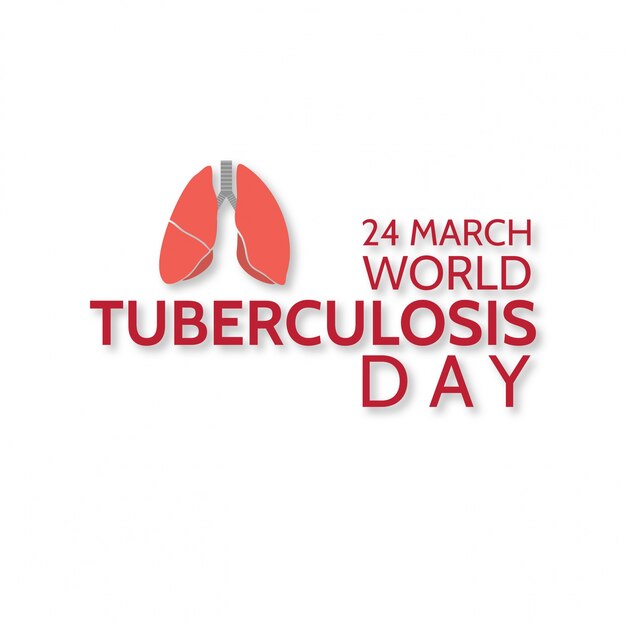 Free vector world tuberculosis day, white background with red letters