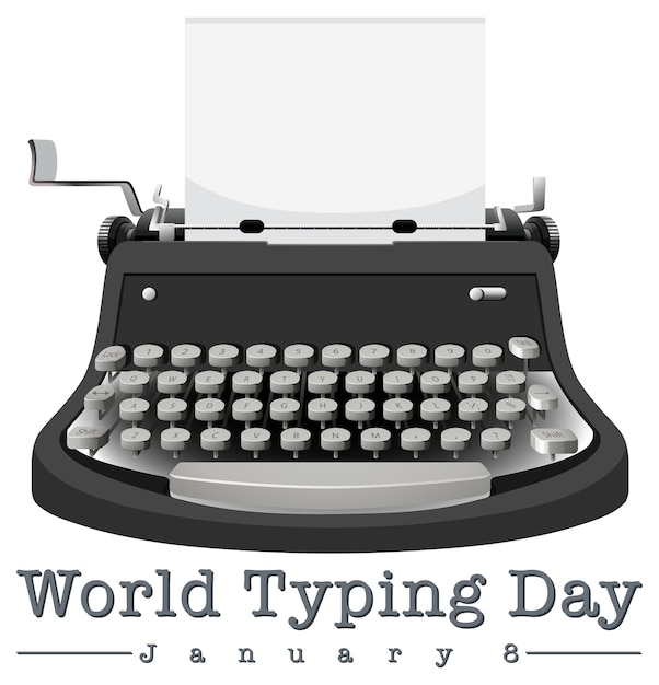 Free vector world typing day banner design