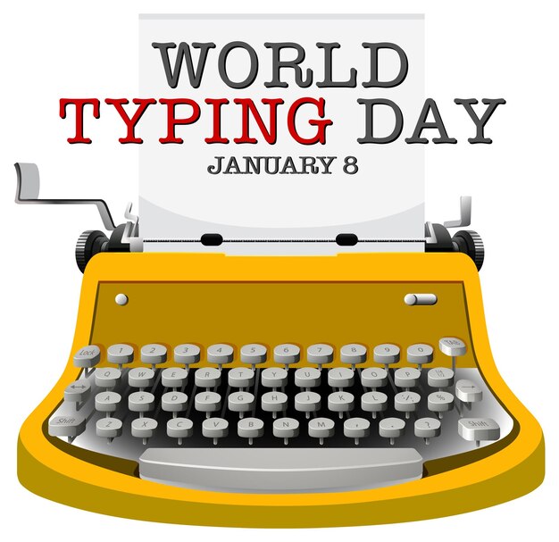 Free vector world typing day banner design