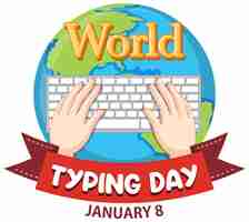 Free vector world typing day banner design