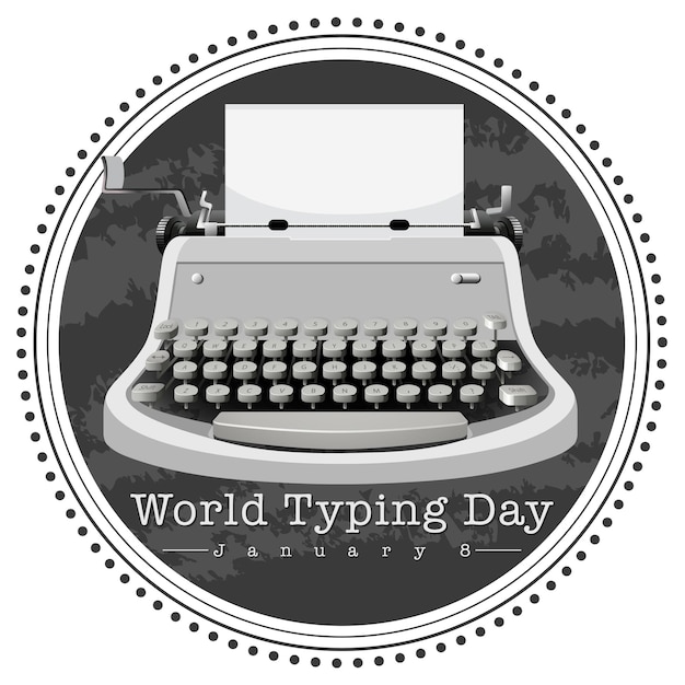 Free vector world typing day banner design