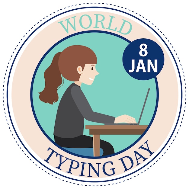 Free vector world typing day banner design
