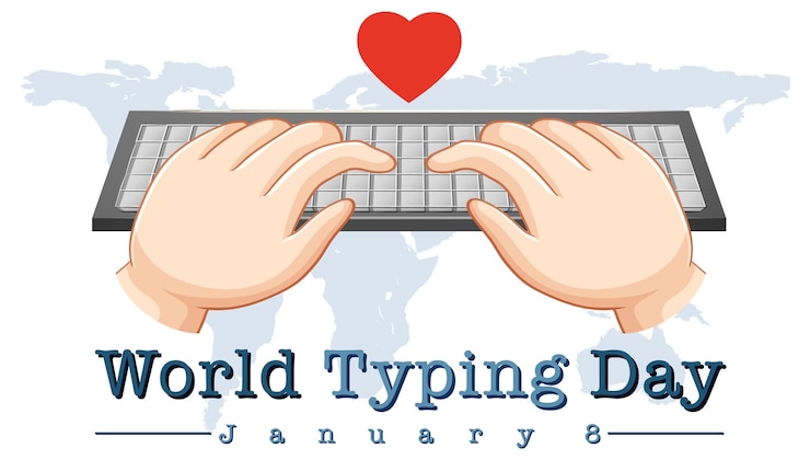 Free Vector world typing day banner design