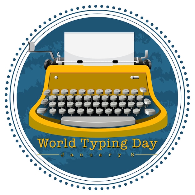 Free vector world typing day banner design