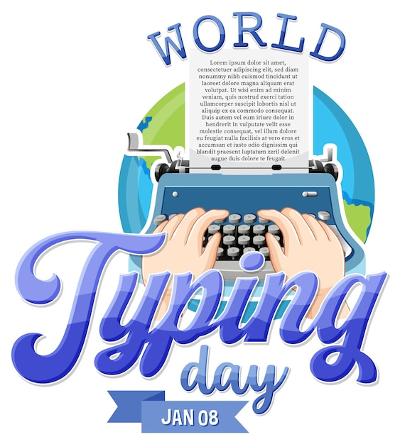 Free vector world typing day january icon