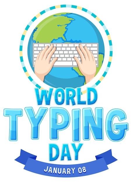 Free vector world typing day january icon