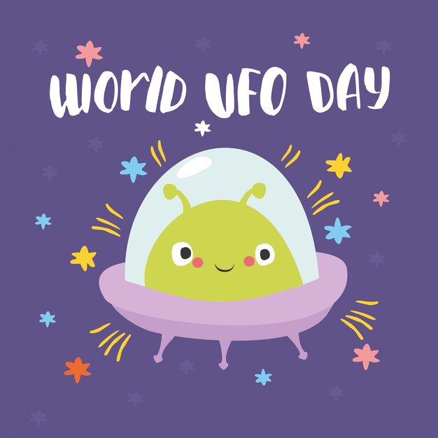 Free Vector world ufo day