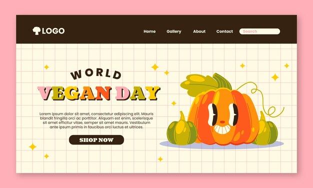 World vegan day landing page template