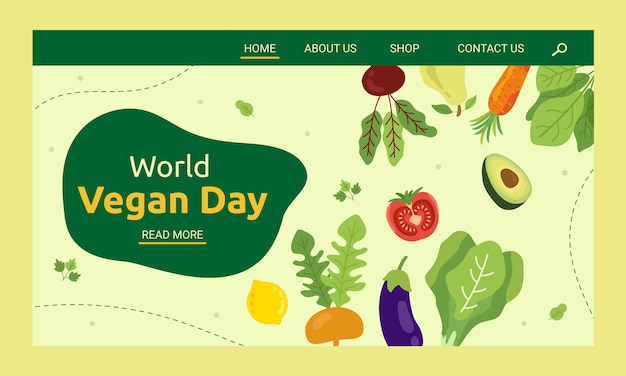World vegan day landing page template